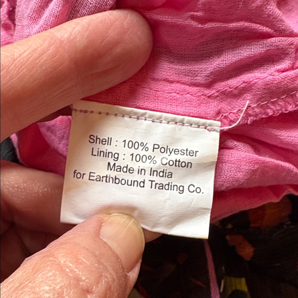 Earthbound sz  L elastic waist floral tiered ruffled flowy cropped pants - Picture 8 of 9